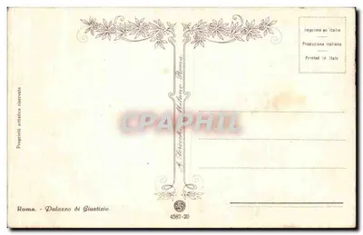 Roma - Palazzo di Giustizia — A. Brocchi, Roma, n° 4587-20 — Achterkant