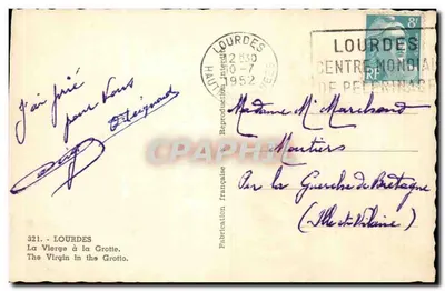 Dziwka w jaskini — Lourdes — Wyrobowana we Francji n°321 — Rewers
