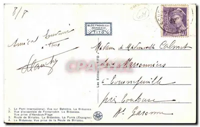 Granica francusko- Hiszpańska — widok panoramiczny — Wydawnictwo TITO, nr 2 — Rewers