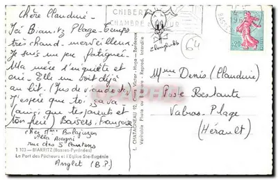 Port rybacki i Katedra św. Eugenii — Biarritz — L. Chatagneau - Victor Hugo - Reprod. Interdite — Rewers