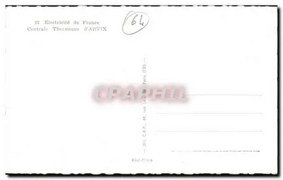Elektrownia cieplna ARTIX — Electricité de France — wydawca C.A.P. Paryż — Rewers