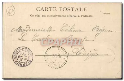 Villa Belza — Biarritz — editore R. & L.D. n°1631042 — Verso