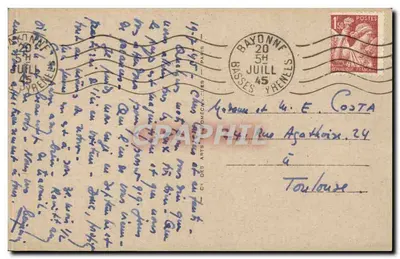 Bayonne — Vue Générale — Éditeur non identifié, n° de série .101 — Verso