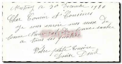 Cena invernal — Boa Ano — Carta postal de Natal — Verso