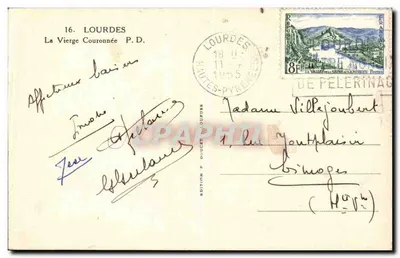 Lourdes — La Virgen Coronada — Edición P. Duquet Lourdes — Reverso