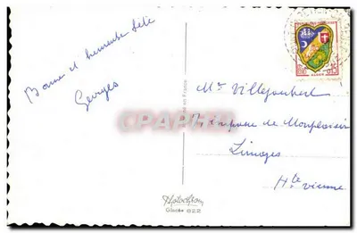 Arranjo de pêssegos em um vaso — editor Photolochrom, série Glacées 822 — Verso