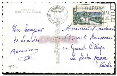 Lourdes — Vista Geral — Edições « La Grotte » — Verso