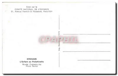 Dziecko z Polichinellem — Muzeum Cognacq-Jay — Wydano przez Komitet Narodowy Dla Dziecka — Rewers