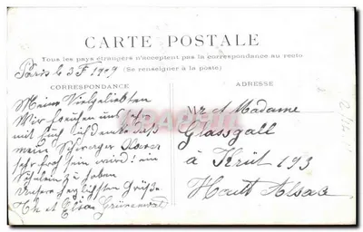 Paryż - Hotel de Ville — widok mostu nad Seiną — wydawca nie widoczny — Rewers