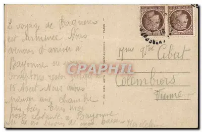 Bayonne — O Ponte St-Esprit, o Adour e o Hotel de Ville — Editor Bayonne, n°121 — Verso