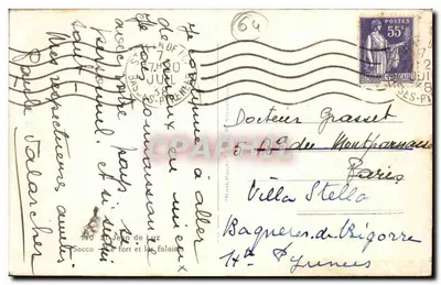 De vesting van Jean de Luz — rotsen en zee — C.A.P. n°64 — Achterkant