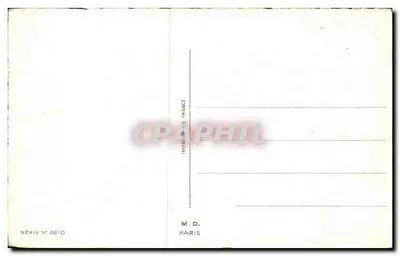 Dziecko obok fontanny — róże i ptaki — M.D. Paris, seria n°4610 — Rewers