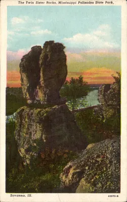 Les Deux Sœurs Roches, Mississippi Palisades State Park — Savanna, Ill. — n° 43870-N