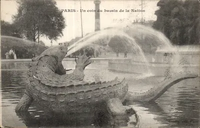 Paris - Um canto do bassin de la Nation — Grondry, édit. Paris