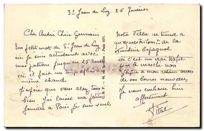St-Jean-de-Luz — De strand en het Casino — uitgever Pécolà, n°52 — Achterkant