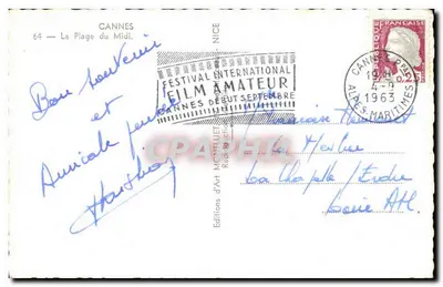 Cannes — La Plage du Midi — Ediciones de Arte Montfleuet — Reverso