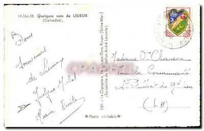 Lisieux — Uitzicht op de basiliek en andere monumenten — Uitgever La Cigogne, Rouen — Achterkant