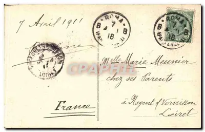 Roma - Piazza Colonna — coluna e praça animada — Vat 3789 — Verso