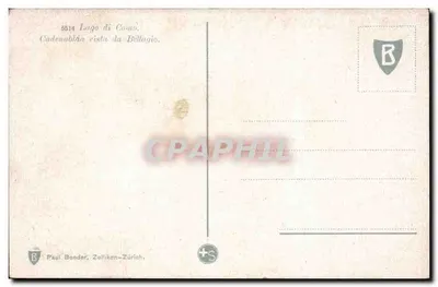 Jezioro Côme — Widok z Bellagio na Cadenabbia — Paul Bender, Zollikon-Zurich, n°5514 — Rewers