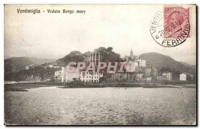 Ventimiglia - Widok Borgo mare — wydawca Gustavo Modiano C.° - Milano