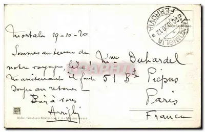 Ventimiglia - Widok Borgo mare — wydawca Gustavo Modiano C.° - Milano — Rewers