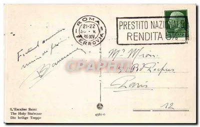 Rzym - Scala Santa — święty schodzie z figurami — wydawca nieznany, n° 4587-6 — Rewers