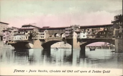 Firenze - Ponte Vecchio, reconstruído em 1345 com a obra de Jaddeo Gaddi