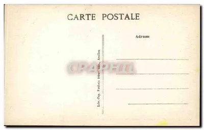 St-Père-sous-Vézelay — Onder het Portaal van de Kerk — Libr.-Pap. Fohain frères, uitgever, Avallon — Achterkant