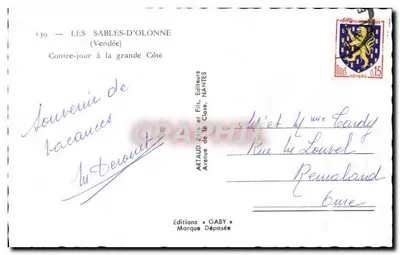Les Sables-d'Olonne — Contraluz na Grande Costa — Éditions Gaby — Verso