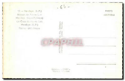 Hendaye (B.P.) — Casa de Pierre Lotti — Editor Caby — Verso