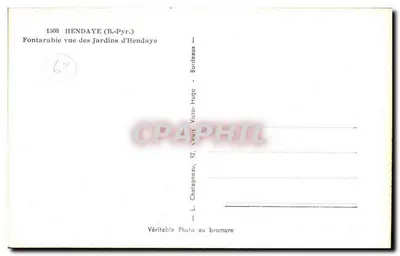 Fontarabie — vista dos Jardins de Hendaye — L. Chatagneau, 92, rue Victor-Hugo, Bordeaux — Verso