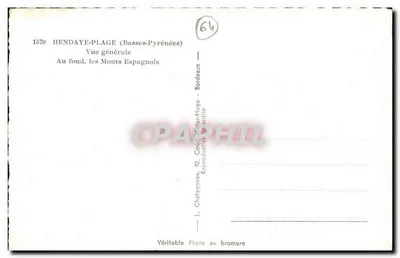 Hendaye-Plage — Vista geral — Chatatagneau, 92, Cour-Victor-Hugo — Verso
