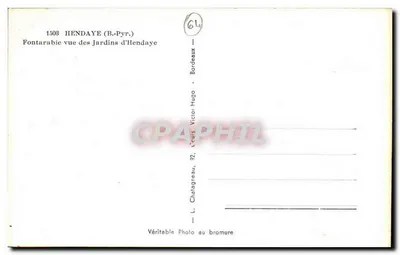 Fontarabie — vista dos Jardins de Hendaye — L. Chatagreau — Verso