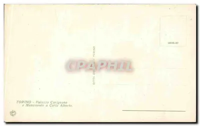 Turín - Palacio Carignano y Monumento a Carlos Alberto — Reverso
