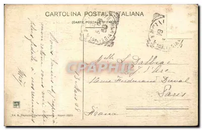 Napoli — panorama z grobu Wergilii — wyd. E. Ragozino, Galleria Umberto, Napoli 25653 — Rewers