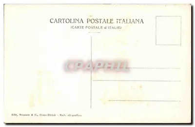 Rzym — Carcere Tulliano — wnętrze starożytnego więzienia z bas-reliefem i kolumną — wydawca Brunner & C., Como-Zurich, nr 6054 — Rewers