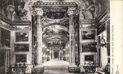 Rzym — wnętrze sali Galerii Colonna — Brunner & C., Como-Zürich