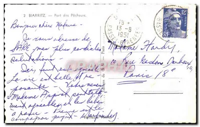 Biarritz — Port des Pêcheurs — Éditions du Globe — Rewers