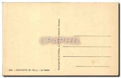 Hendaye (B.-Pyr.) — O Casino — Fototipia Marcel Delboy — Verso