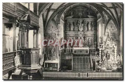 Interior da igreja de Ascain — Bayonne — Carta postal n°40