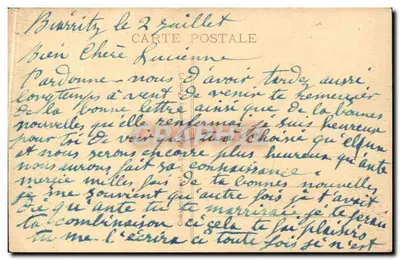 Biarritz — Plaża: Cisza — François Hoyer, lit. Biarritz, nr 543 — Rewers