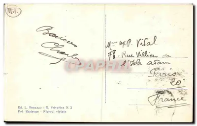Acqui - Fontana della Bellente — editor L. Benazzo, série privativa N. 2 — Verso