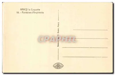 Nancy - Fontaine d'Amphitrite — wydawca V. Reeder, n°18 — Rewers