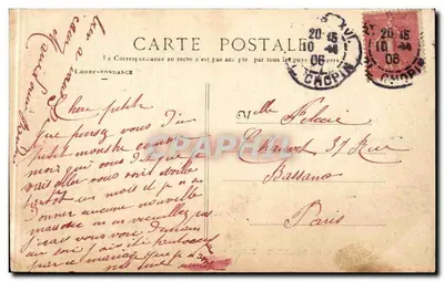 Buttes-Chaumont – A Gruta — E.V. 482, Paris XIX — Verso