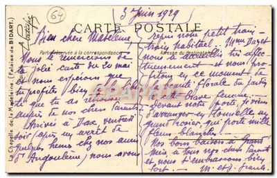 Capela da Madeleine — Falaise da Madeleine — editor Déposé — Verso