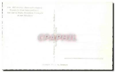 Hendaye (Basse-Pyrénées) — widok z Mostu Międzynarodowego — wydawca L. Chalagnéau, n° 72 — Rewers