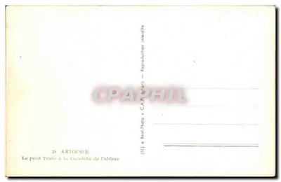 Mały pociąg na Corniche Abimy — ARTOUISTE — C.A.P. Photo, Paryż — Rewers