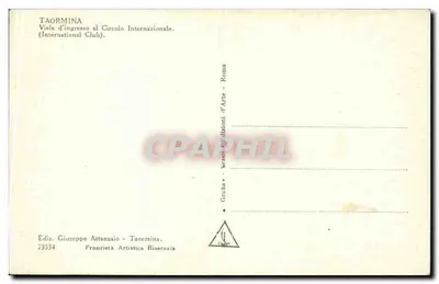 Taormina — Viale d'ingresso naar het Internationaal Circolo — Edizie Giuseppe Attanasio - Taormina — Achterkant