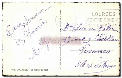 Lourdes — O Castelo Forte — Cie des Arts Photographiques - Paris, n° 363 — Verso
