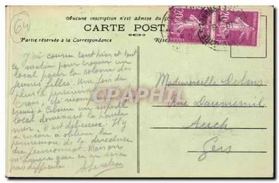Hendaye (B.P.) — Asilo para Crianças da Cidade de Paris — Fototipia Marcel Delbou, Bordeaux — Verso